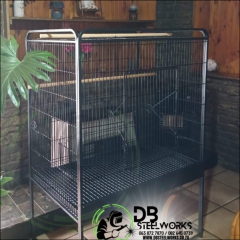 Manufactured small steel bird cage